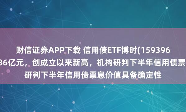 财信证券APP下载 信用债ETF博时(159396)最新规模达122.86亿元，创成立以来新高，机构研判下半年信用债票息价值具备确定性